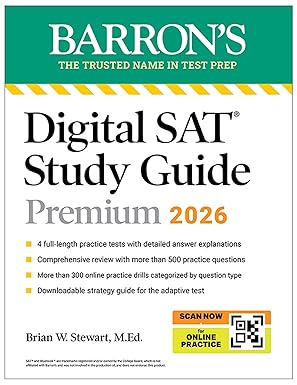 Digital SAT Study Guide Premium, 2026: 3 Practice Tests + Comprehensive Review + Online Practice (Barron's SAT Prep)